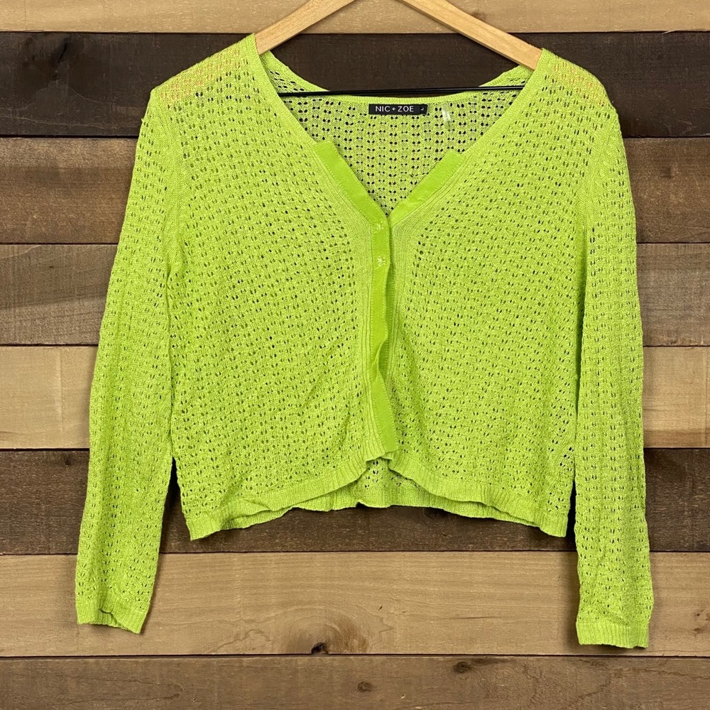 Nic+Zoe Women’s Green Cardigan Sweater